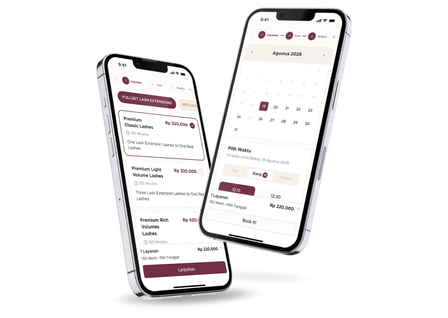 Ilustrasi pemesanan online super cepat untuk salon dan wellness